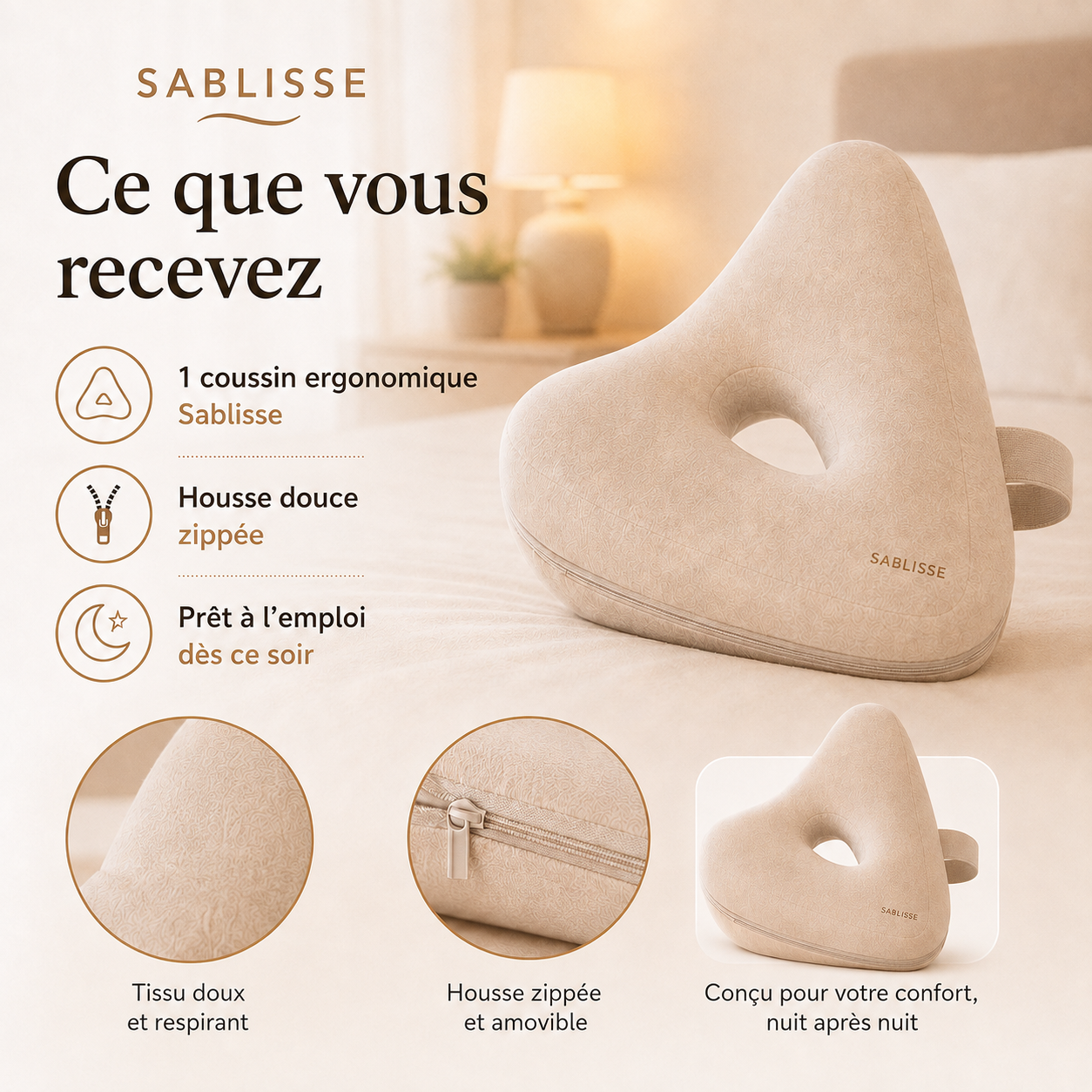 Coussin de sommeil ergonomique